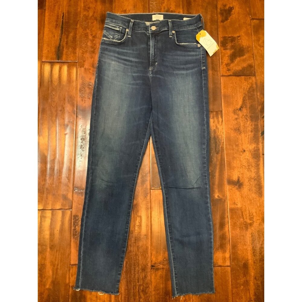 AGOLDE Blue Dark Wash Denim Sophie Crop Jeans, Size 28
